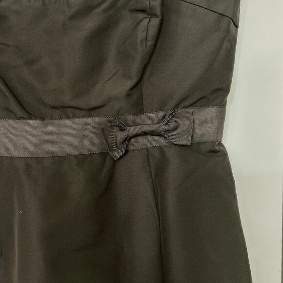 J Crew 100% Silk Taffeta Vintage Y2K Chocolate Brown Party Dress Size 4 - Picture 7 of 14